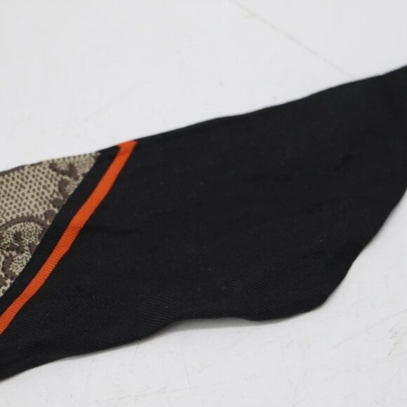 GUCCI Twill Monogram GG Bees Twill Neck Bow Scarf (CSC039343) - Picture 8 of 10